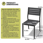 Ensemble de salle à manger de patio 7 pièces comprenant une table en aluminium avec trou pour parasol et des chaises empilables