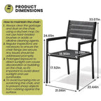 Ensemble de salle à manger de patio 7 pièces comprenant une table en aluminium avec trou pour parasol et des chaises empilables