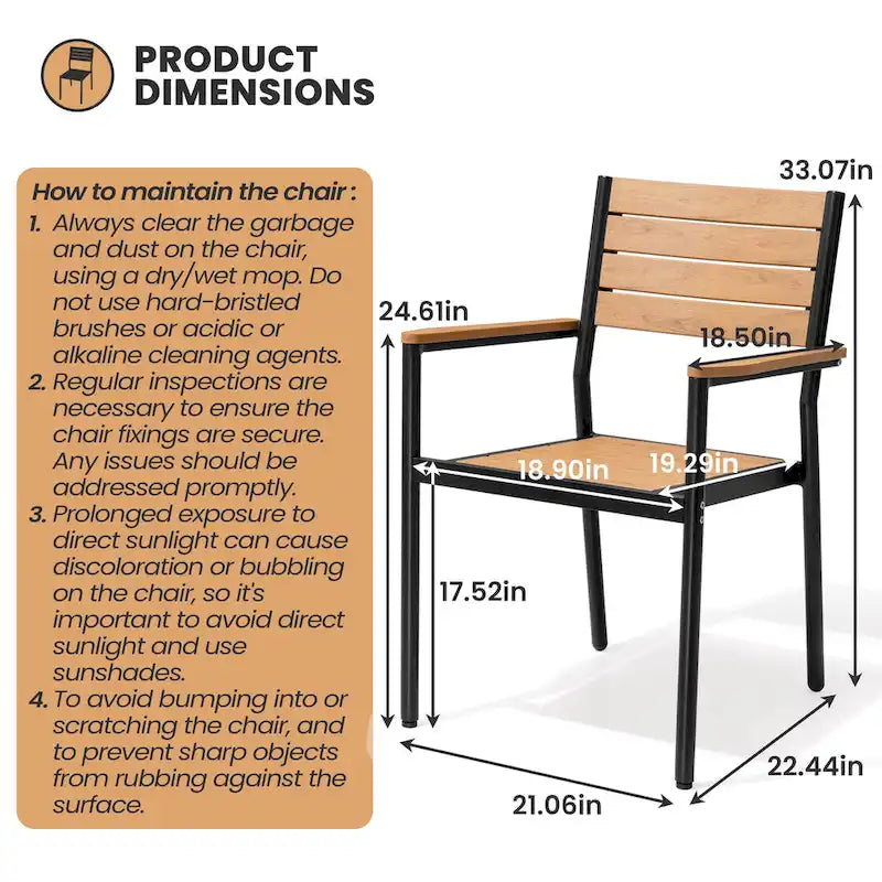 Ensemble de salle à manger de patio 7 pièces comprenant une table en aluminium avec trou pour parasol et des chaises empilables