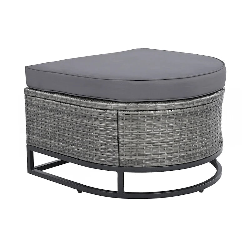 Ensemble de canapé d'extérieur en osier de grande taille, 7 pièces