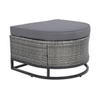 Ensemble de canapé d'extérieur en osier de grande taille, 7 pièces