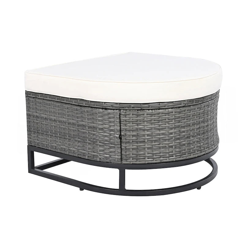 Ensemble de canapé d'extérieur en osier de grande taille, 7 pièces