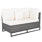 Ensemble de canapé d'extérieur en osier de grande taille, 7 pièces