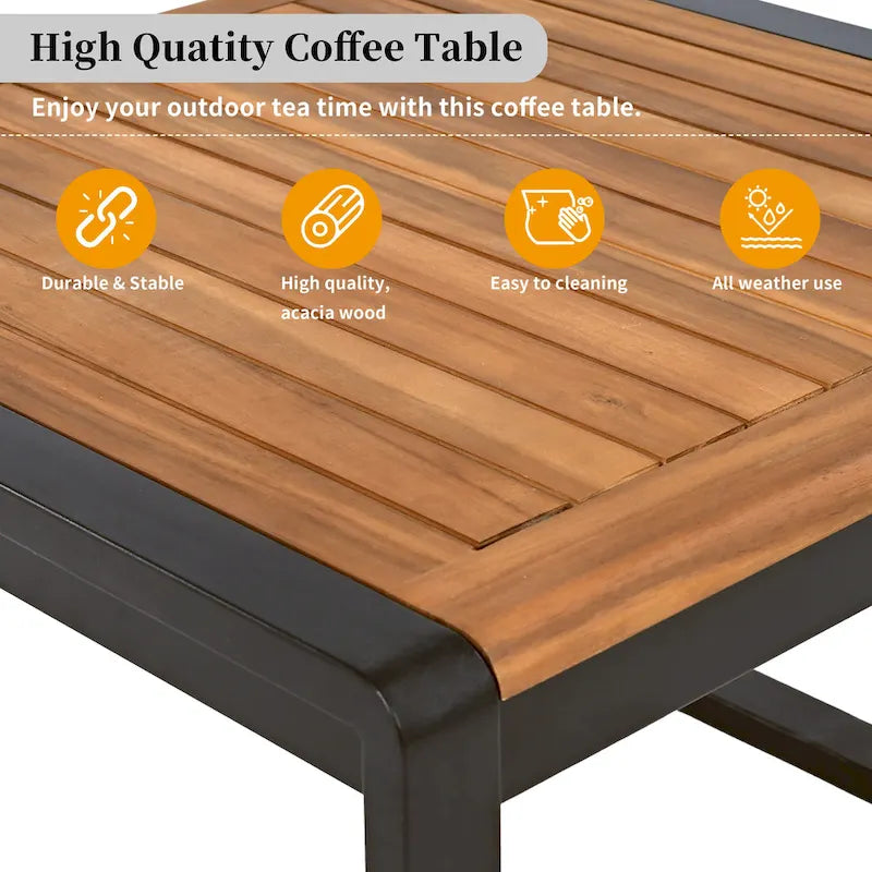 Ensemble de canapé d'angle en fer 4 pièces avec coussins et table