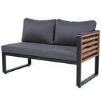 Ensemble de canapé d'angle en fer 4 pièces avec coussins et table