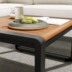 Ensemble de canapé d'angle en fer 4 pièces avec coussins et table