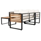 Ensemble de canapé d'angle en fer 4 pièces avec coussins et table