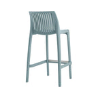 Ensemble de quatre chaises de bar d'extérieur HomeRoots, 30 pouces, bleu clair, en plastique robuste, dossier bas