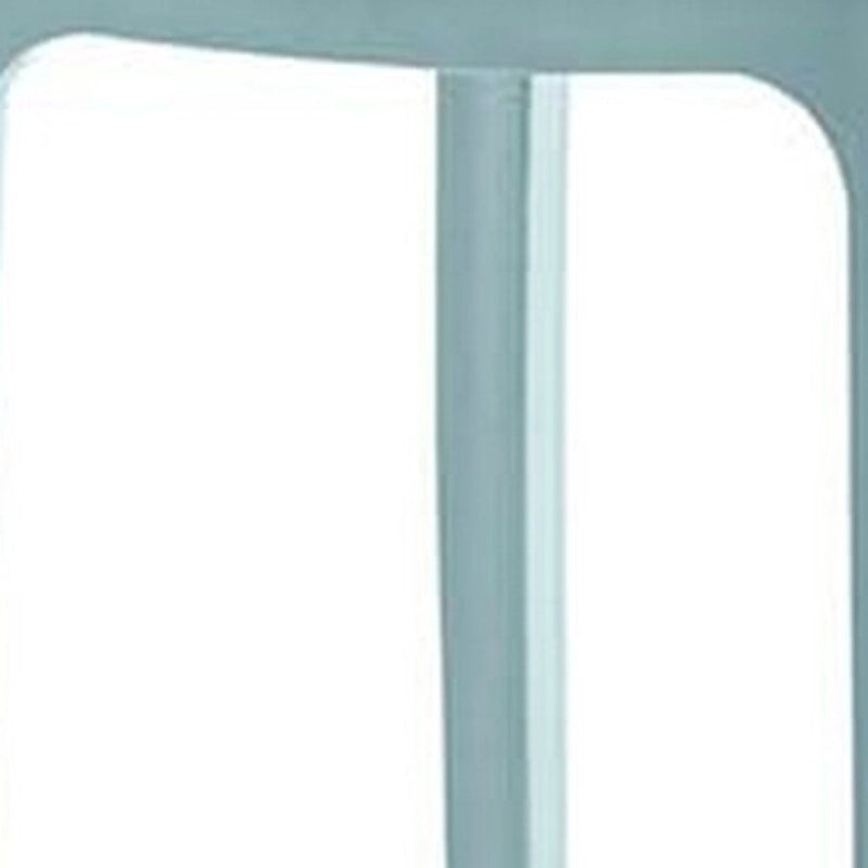 Ensemble de quatre chaises de bar d'extérieur HomeRoots, 30 pouces, bleu clair, en plastique robuste, dossier bas