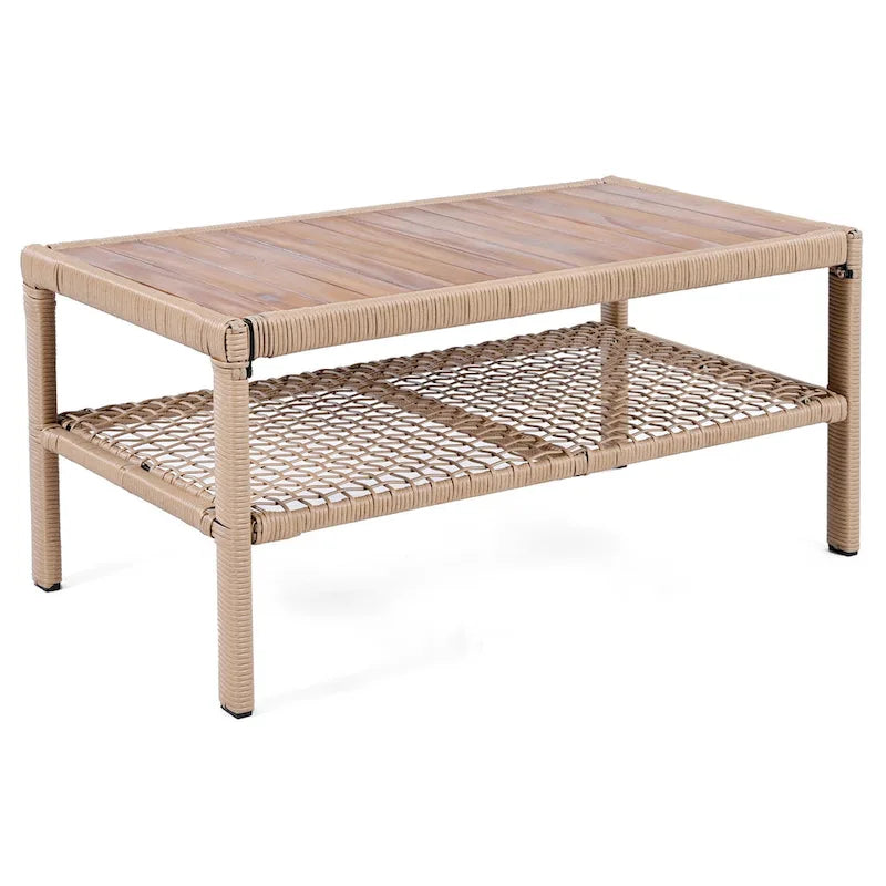 Ensemble de canapé de conversation en rotin 4 pièces avec fauteuils pivotants et table