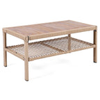 Ensemble de canapé de conversation en rotin 4 pièces avec fauteuils pivotants et table