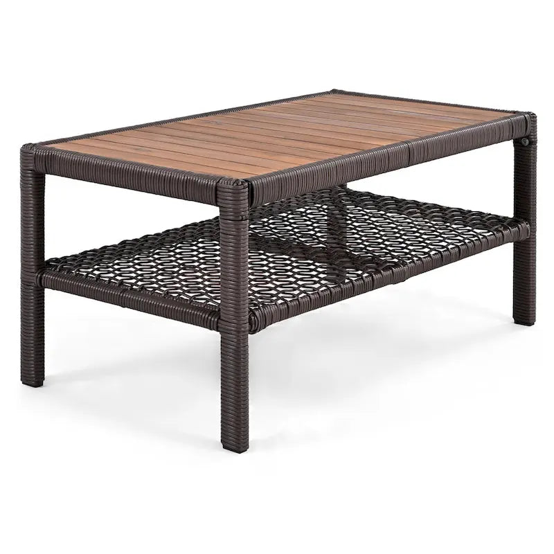 Ensemble de canapé de conversation en rotin 4 pièces avec fauteuils pivotants et table