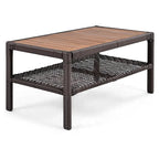 Ensemble de canapé de conversation en rotin 4 pièces avec fauteuils pivotants et table