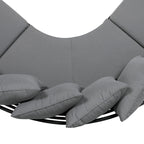 Ensemble canapé d'angle incurvé en fer avec table et coussins