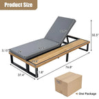 Chaise longue d'extérieur avec dossier et coussin réglables sur 5 positions
