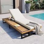 Chaise longue d'extérieur avec dossier et coussin réglables sur 5 positions