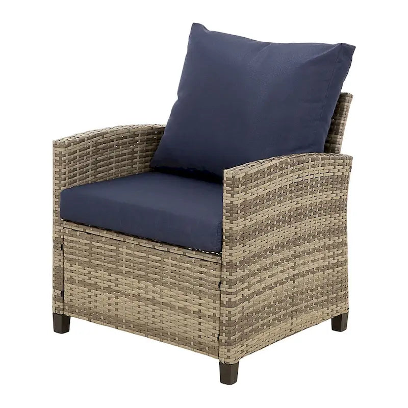 Ensemble de salon de jardin en résine tressée 4 pièces, comprenant 1 causeuse et 2 canapés individuels