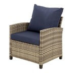 Ensemble de salon de jardin en résine tressée 4 pièces, comprenant 1 causeuse et 2 canapés individuels