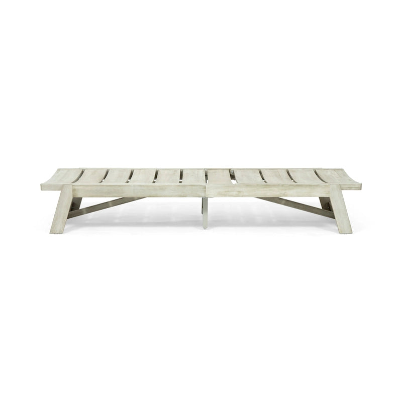 Chaise longue Maki en bois d'acacia gris et métal, réglable, mobilier de patio extérieur 78 pouces