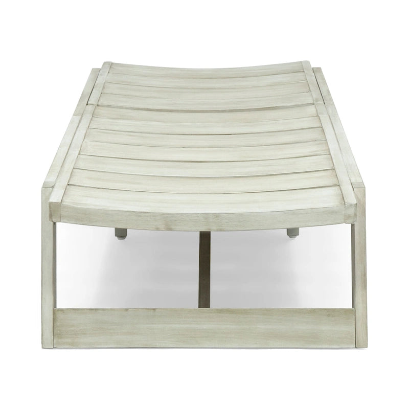 Chaise longue Maki en bois d'acacia gris et métal, réglable, mobilier de patio extérieur 78 pouces