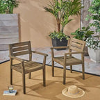 Ensemble de 2 chaises de salle à manger de patio en bois d'acacia