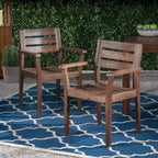 Ensemble de 2 chaises de salle à manger de patio en bois d'acacia