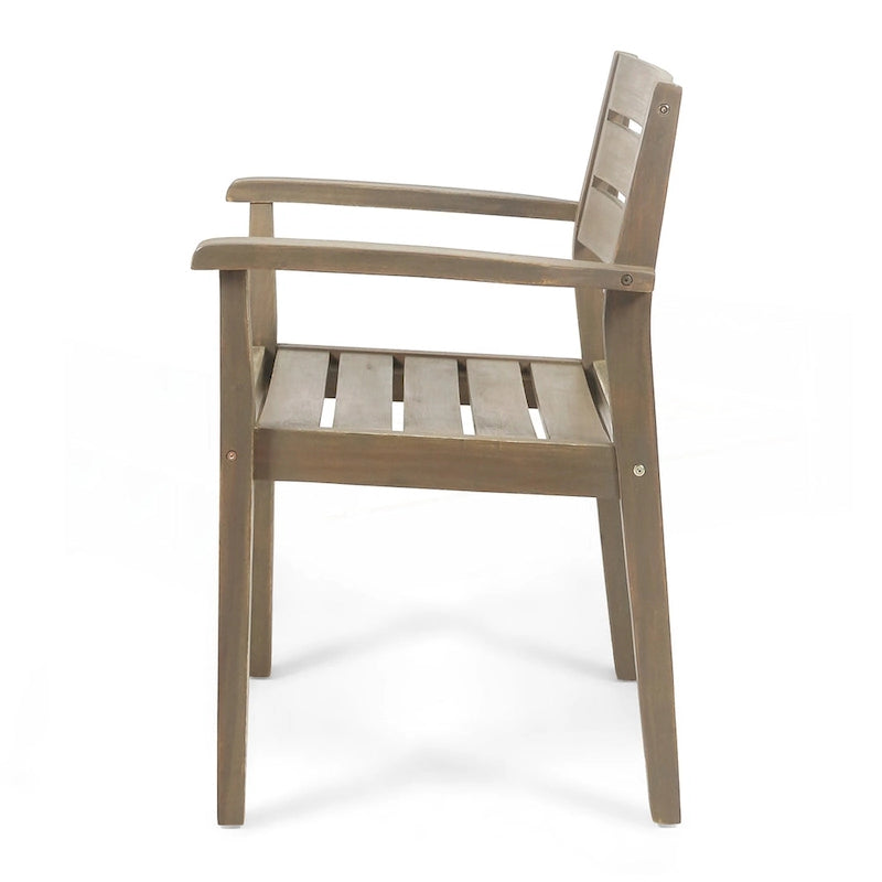 Ensemble de 2 chaises de salle à manger de patio en bois d'acacia