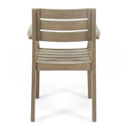 Ensemble de 2 chaises de salle à manger de patio en bois d'acacia
