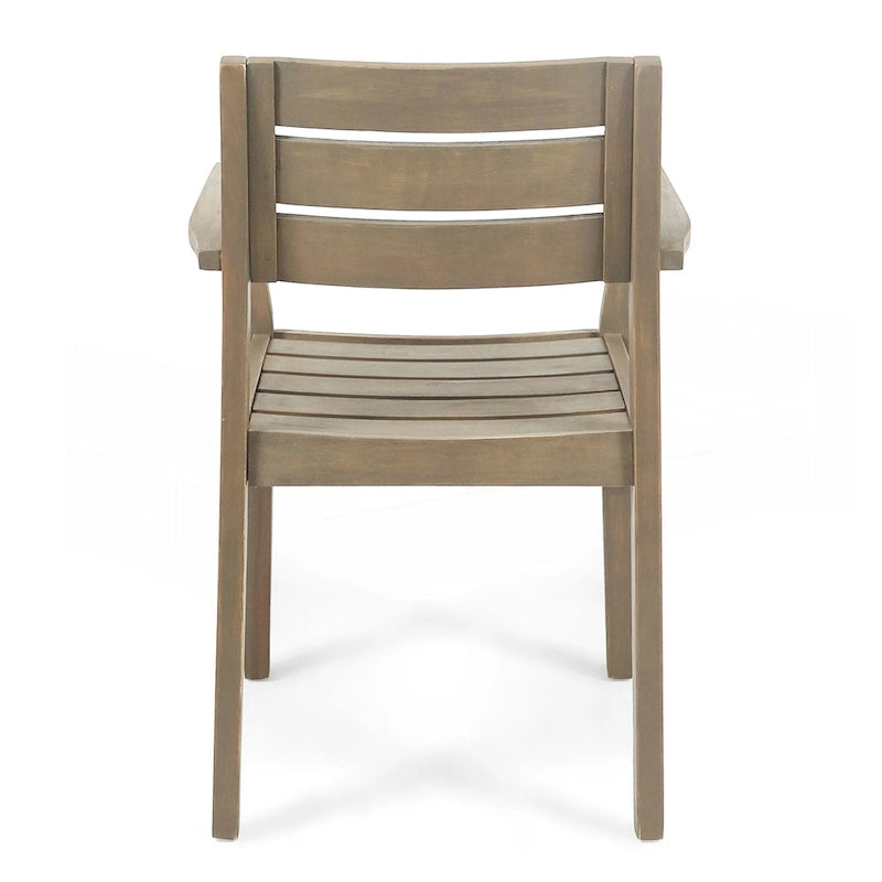 Ensemble de 2 chaises de salle à manger de patio en bois d'acacia