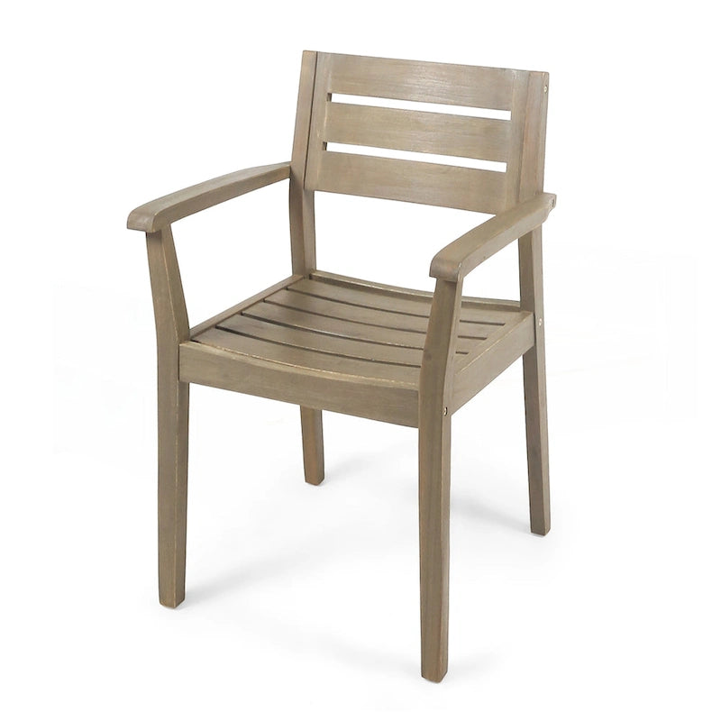 Ensemble de 2 chaises de salle à manger de patio en bois d'acacia
