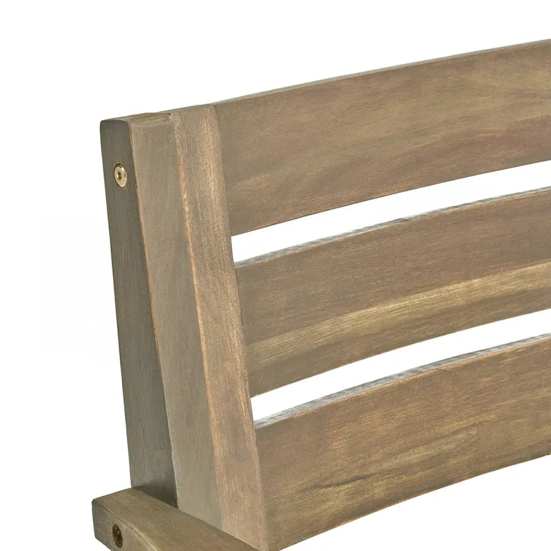 Ensemble de 2 chaises de salle à manger de patio en bois d'acacia