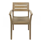 Ensemble de 2 chaises de salle à manger de patio en bois d'acacia