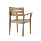 Ensemble de 2 chaises de salle à manger de patio en bois d'acacia