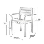 Ensemble de 2 chaises de salle à manger de patio en bois d'acacia