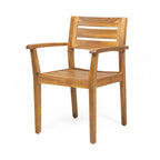 Ensemble de 2 chaises de salle à manger de patio en bois d'acacia