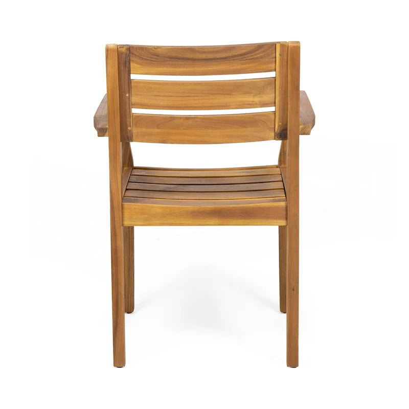 Ensemble de 2 chaises de salle à manger de patio en bois d'acacia