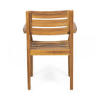 Ensemble de 2 chaises de salle à manger de patio en bois d'acacia