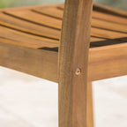 Ensemble de 2 chaises de salle à manger de patio en bois d'acacia