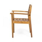 Ensemble de 2 chaises de salle à manger de patio en bois d'acacia