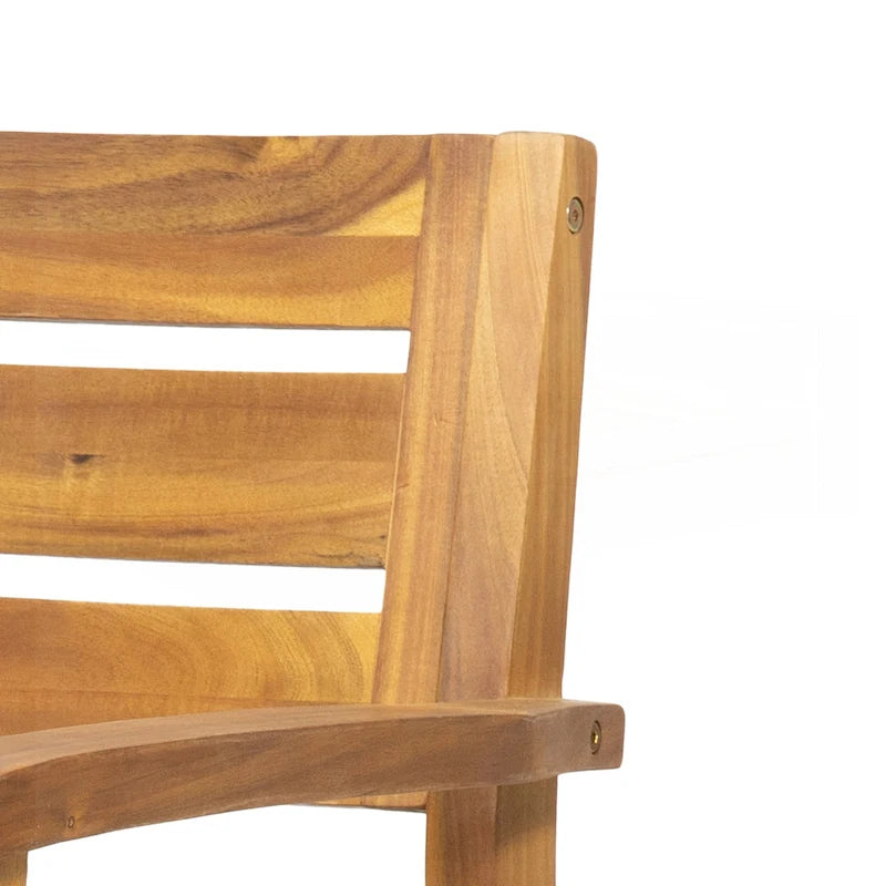 Ensemble de 2 chaises de salle à manger de patio en bois d'acacia