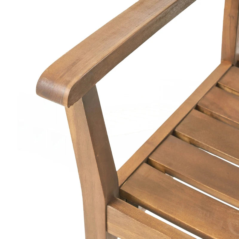 Ensemble de 2 chaises de salle à manger de patio en bois d'acacia