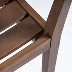 Ensemble de 2 chaises de salle à manger de patio en bois d'acacia
