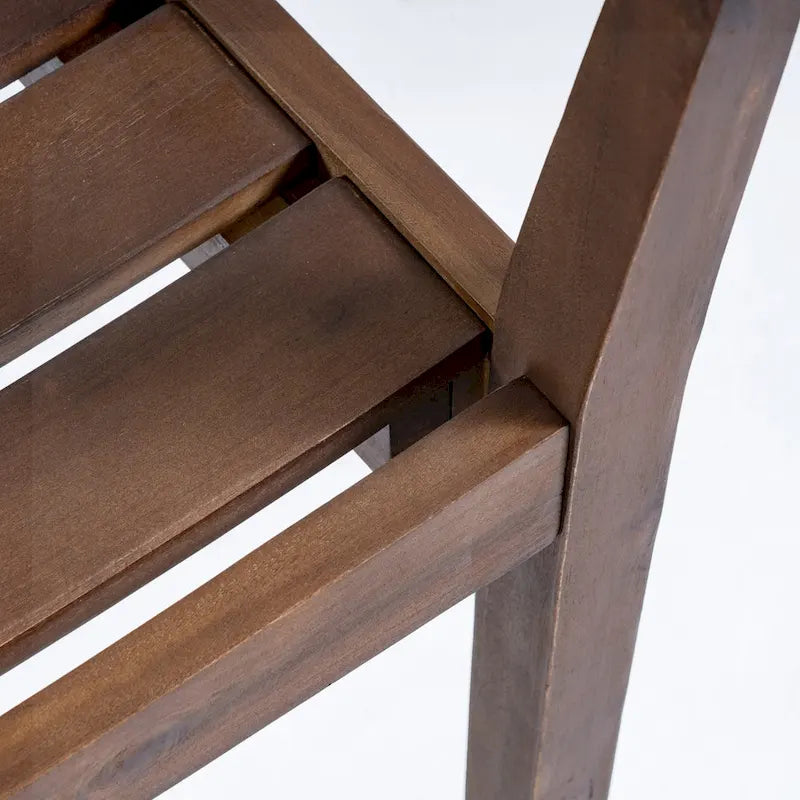 Ensemble de 2 chaises de salle à manger de patio en bois d'acacia