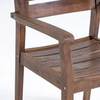 Ensemble de 2 chaises de salle à manger de patio en bois d'acacia