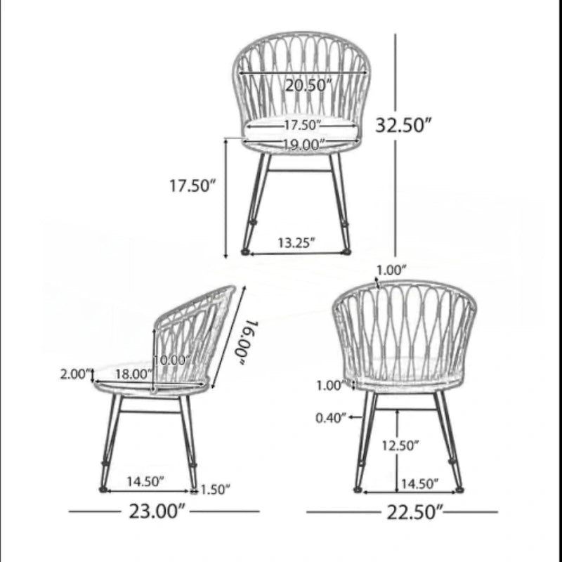 Ensemble de 2 chaises de salle à manger de style industriel