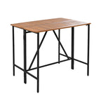 Ensemble de salle à manger d'extérieur pliable 5 pièces avec 4 tabourets rembourrés et table pliante en bois d'acacia