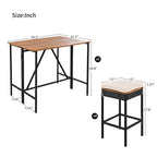 Ensemble de salle à manger d'extérieur pliable 5 pièces avec 4 tabourets rembourrés et table pliante en bois d'acacia