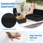 Ensemble de mobilier de jardin Costway 5 pièces avec coussins d'assise et de dossier en acacia - Voir les détails