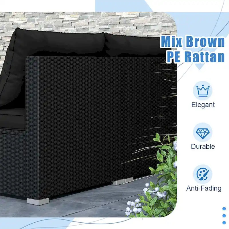 Ensemble de mobilier de jardin Costway 5 pièces avec coussins d'assise et de dossier en acacia - Voir les détails