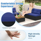 Ensemble de mobilier de jardin Costway 5 pièces avec coussins d'assise et de dossier en acacia - Voir les détails